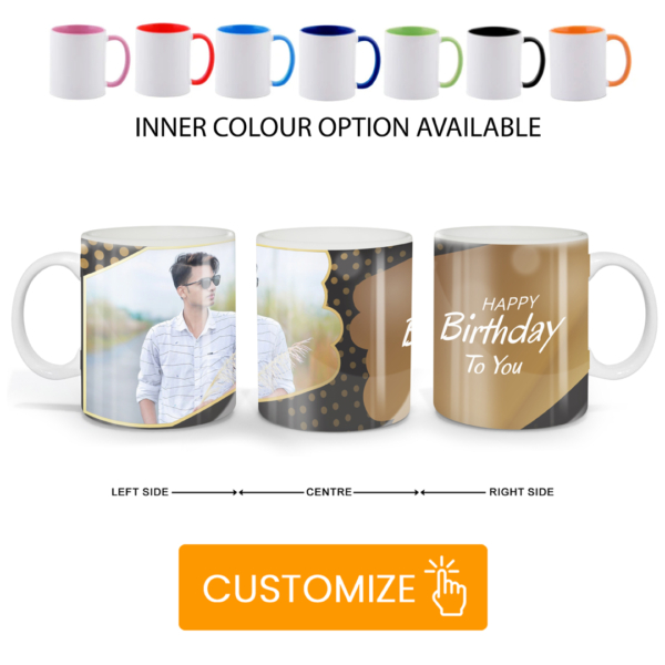 customize happy birthday to you one photo black brown one phto