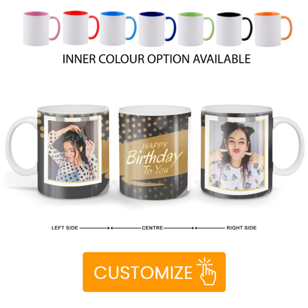 customize happy birthday to you one photo black brown two photo