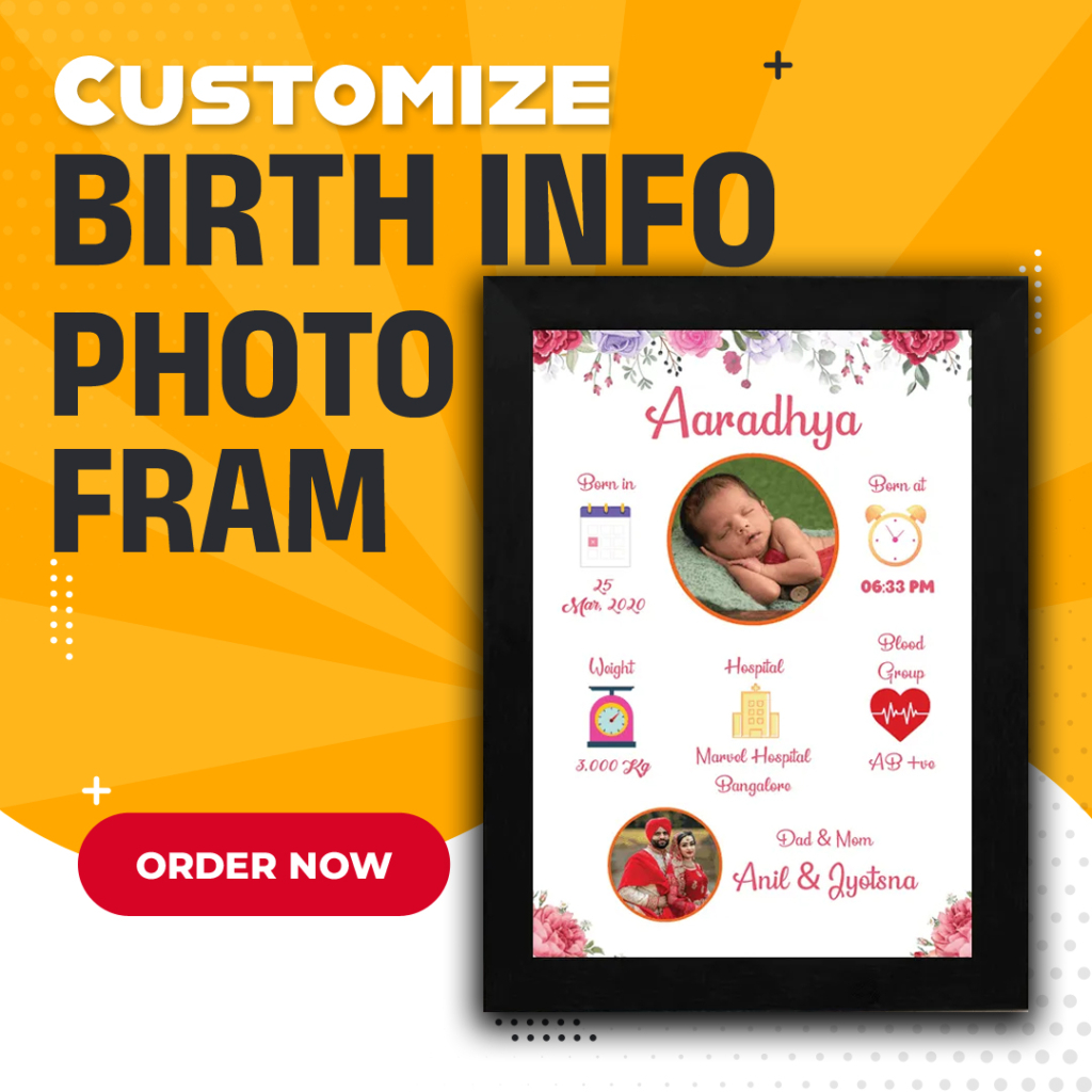 birth info foto frame