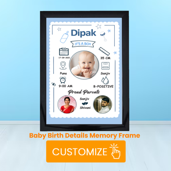Personalized Birth Info Photo Frame Design-3