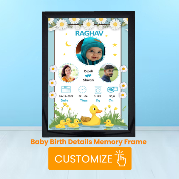 Personalized Birth Info Photo Frame Design-7