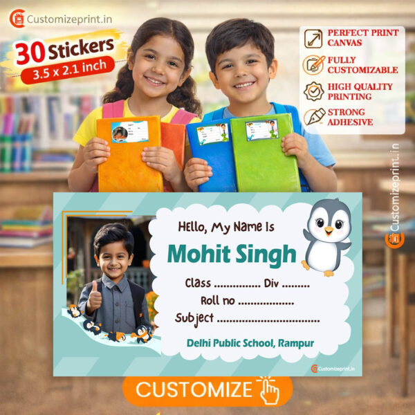 School notebook name label sticker d-12