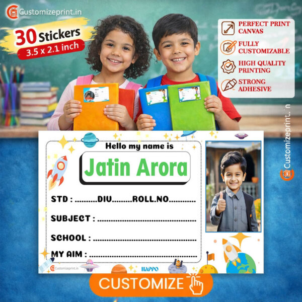 School notebook name label sticker d-14