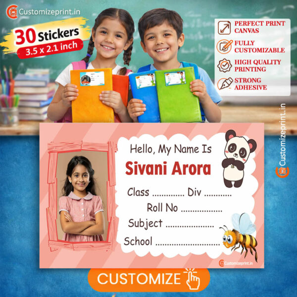 School notebook name label sticker d-15
