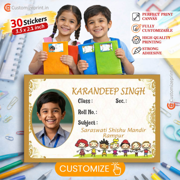 Personalized 30 pcs School Notebook Name Stickers D-2