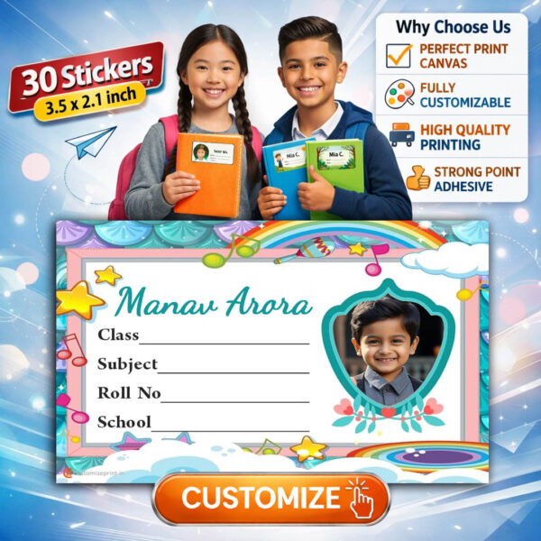 School notebook name label sticker d-20