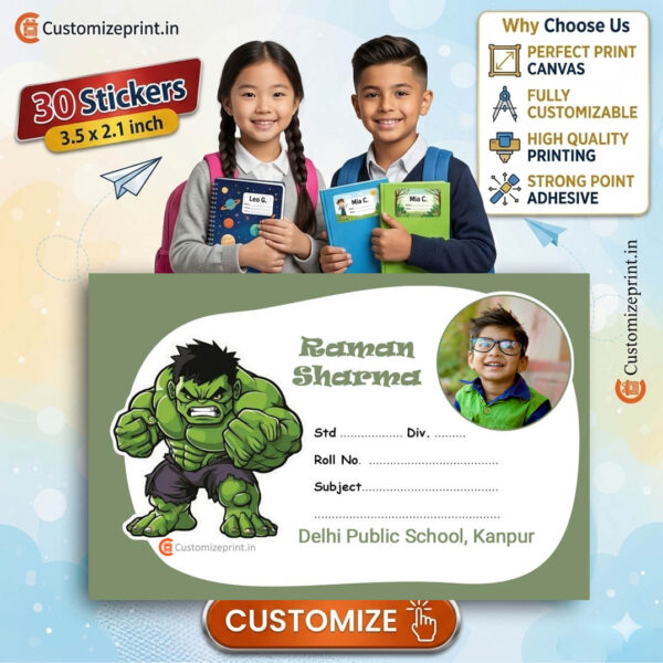 Personalized 30 pcs School Notebook Name Stickers D-22