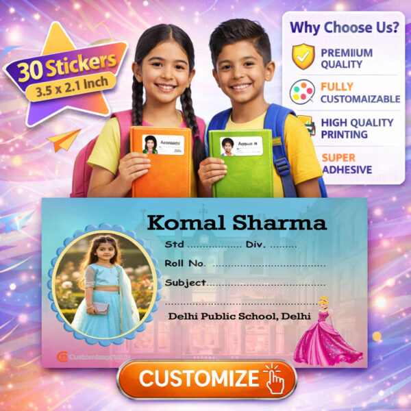Personalized 30 pcs School Notebook Name Stickers D-23
