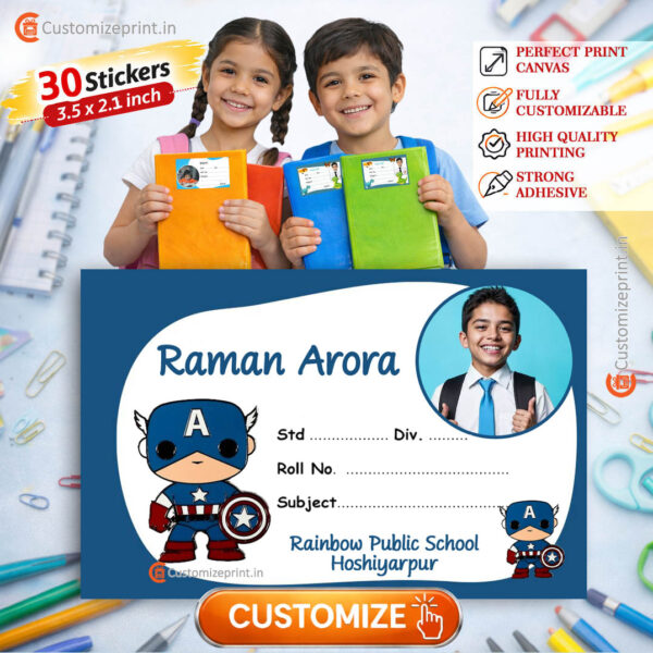 School notebook name label sticker d-27