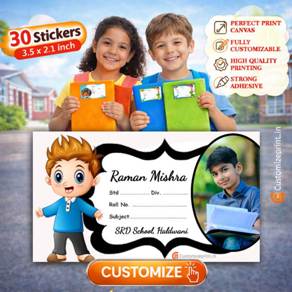 Personalized 30 pcs School Notebook Name Stickers D-29