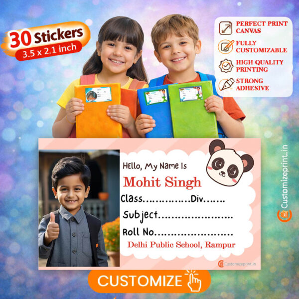 School notebook name label sticker d-8