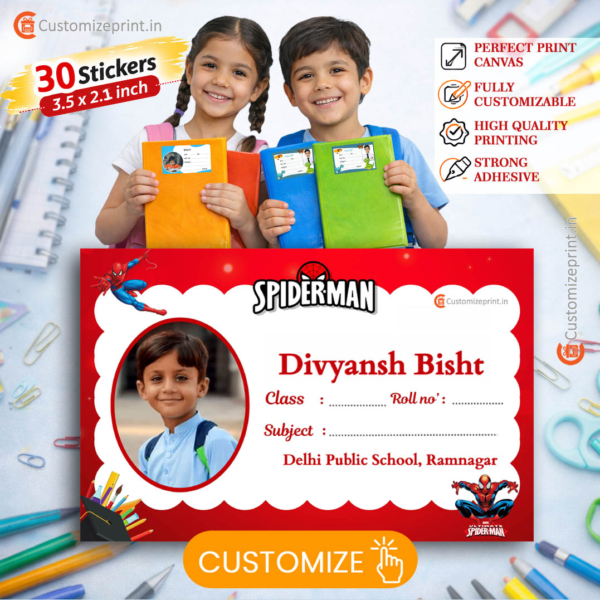 Personalized 30 pcs School Notebook Name Stickers D-1