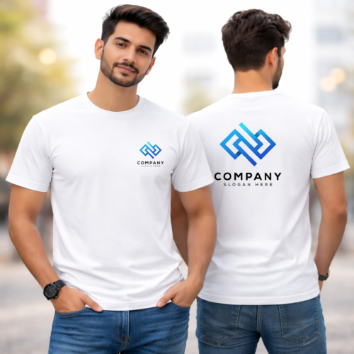 Customise sublimation DTF white t-shirt poly cotton drifit