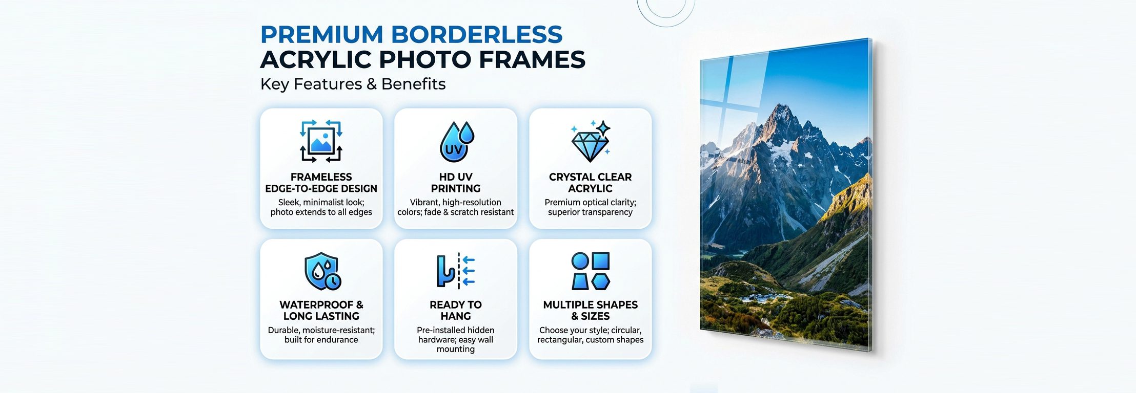 Customise Acrylic Photo Frame Borderless acrylic photo