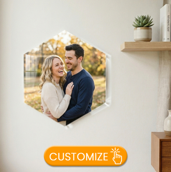 hexagon acrylic photo frame