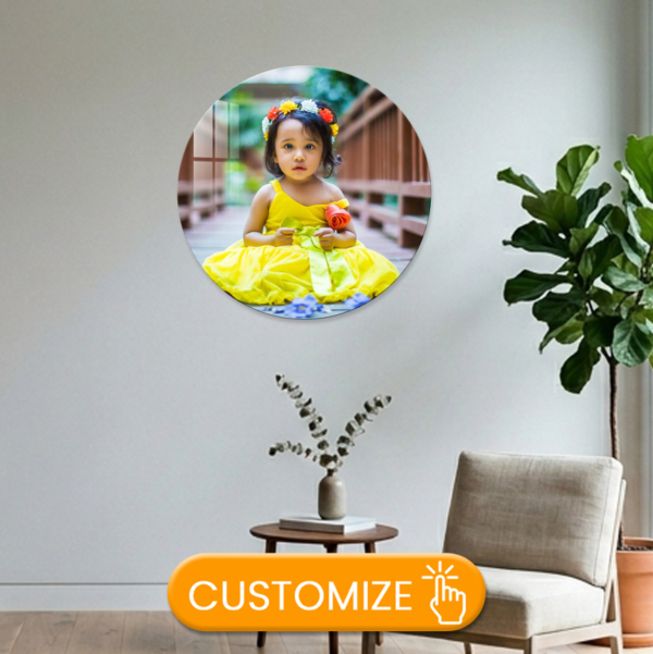 round acrylic photo frame