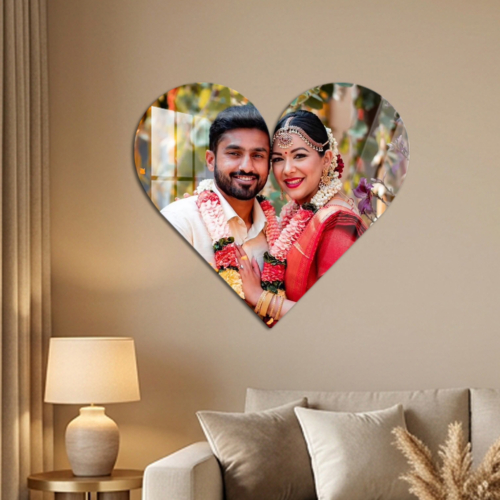 Heart shape acrylic photo frame